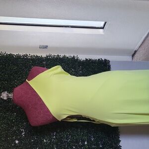Chic One-Shoulder Lime Dress